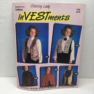 Vintage Elizabeth Anne Fashion Sassy Lady InVESTments Vests Full Size Patterns